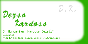 dezso kardoss business card